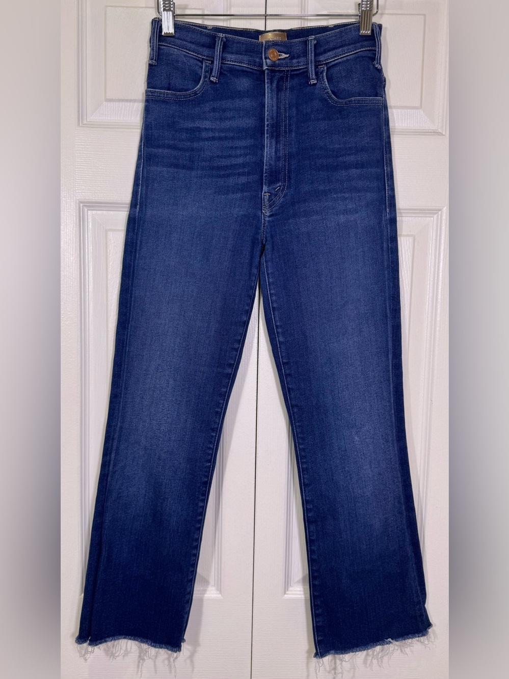 MOTHER The Hustler Ankle Fray Jeans Home Movies Wash Size 26